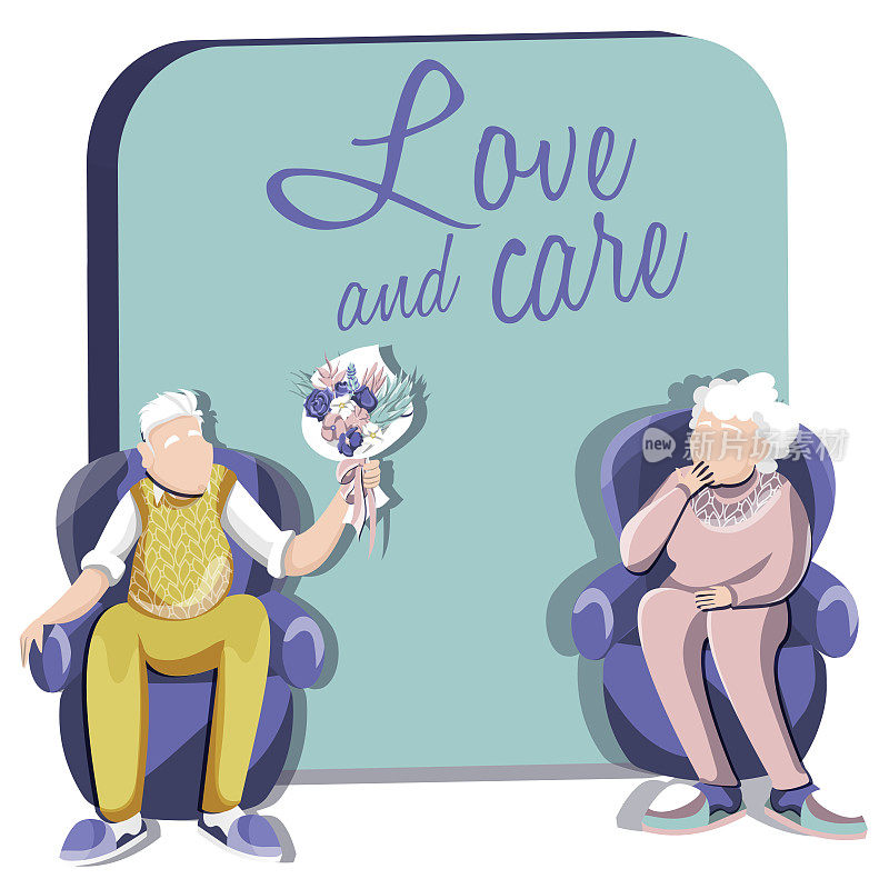 a person takes care of an elderly person
